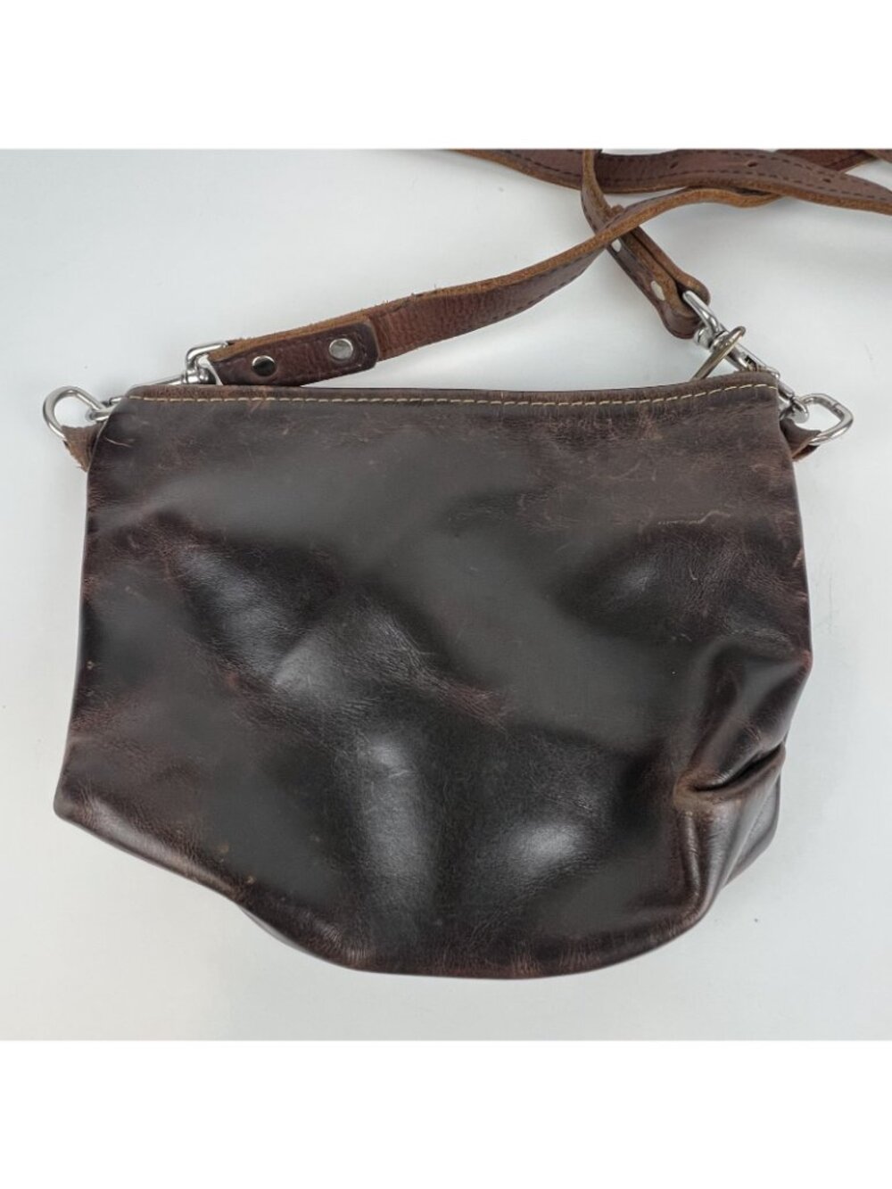 Lifetime Leather Full Grain Leather Crossbody Purse – Brown Tan Shoulder Bag - Picture 3 of 6